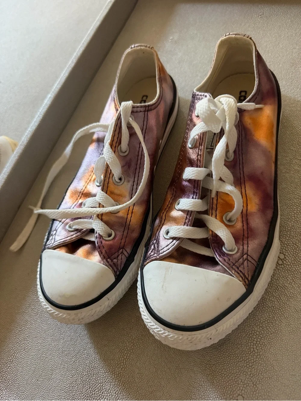 Converse Kids Tie-Dye Canvas Sneakers in Purple and Orange